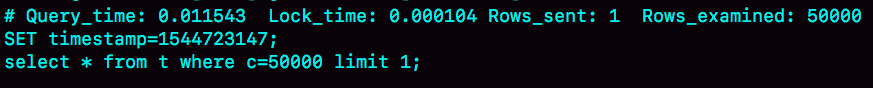 图11 全表扫描 5 万行的 slow log